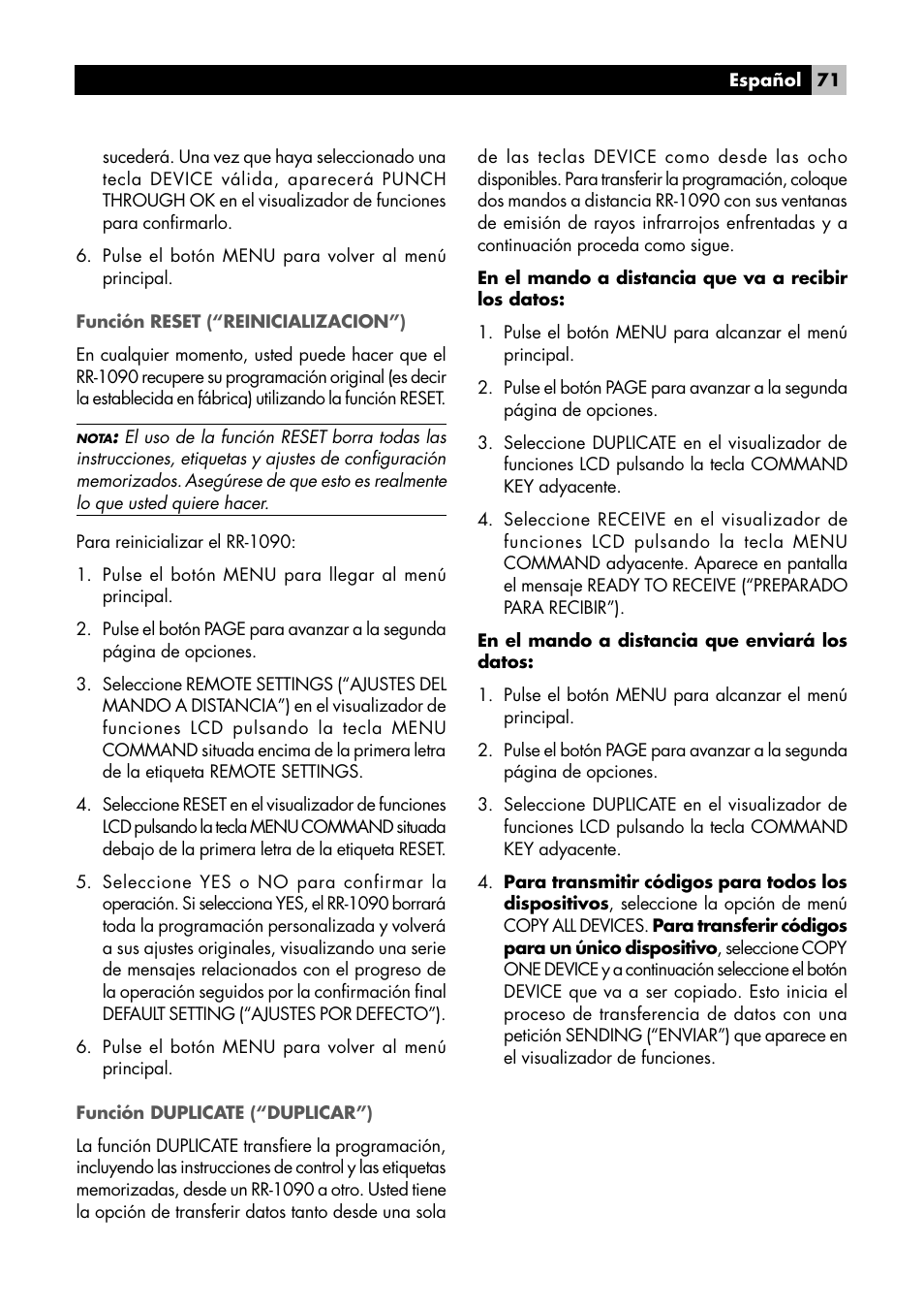 ROTEL RR1090 User Manual | Page 71 / 96