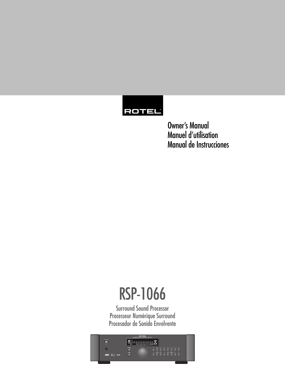 ROTEL RSP1066 User Manual | 76 pages