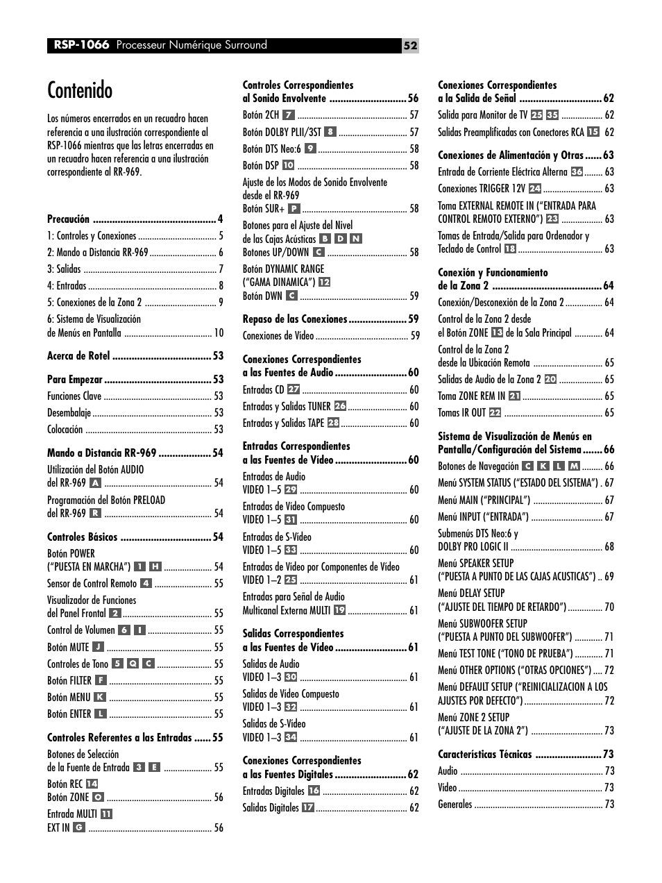 ROTEL RSP1066 User Manual | Page 52 / 76