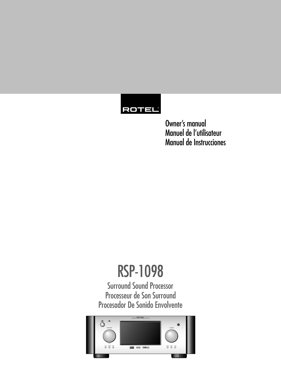 ROTEL RSP-1098 User Manual | 112 pages