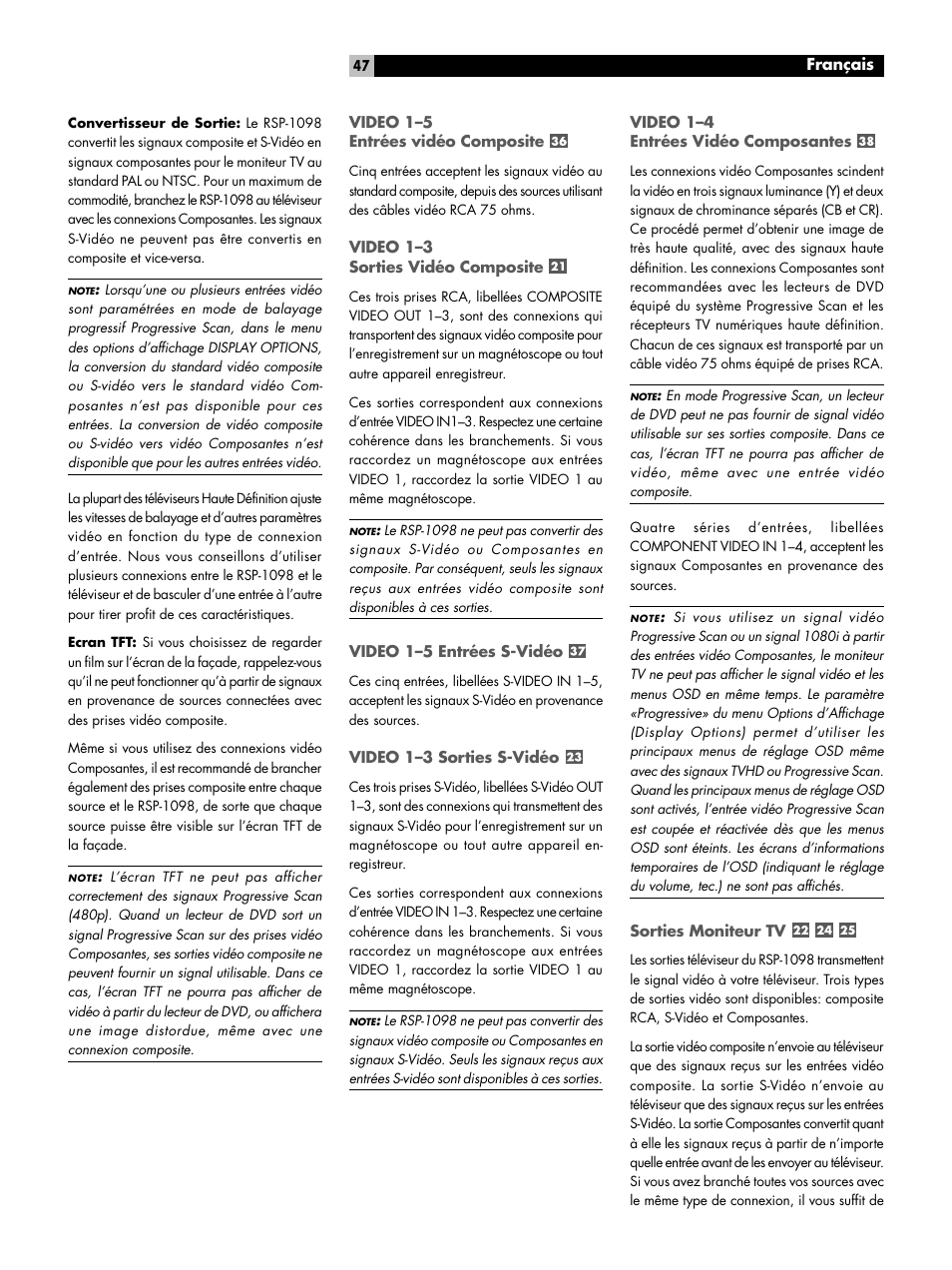 ROTEL RSP-1098 User Manual | Page 47 / 112