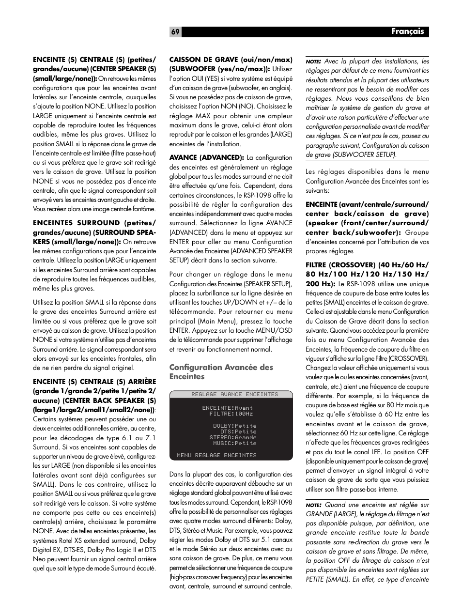 ROTEL RSP-1098 User Manual | Page 69 / 112