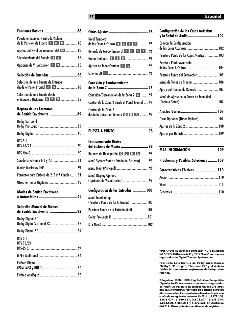 ROTEL RSP-1098 User Manual | Page 77 / 112