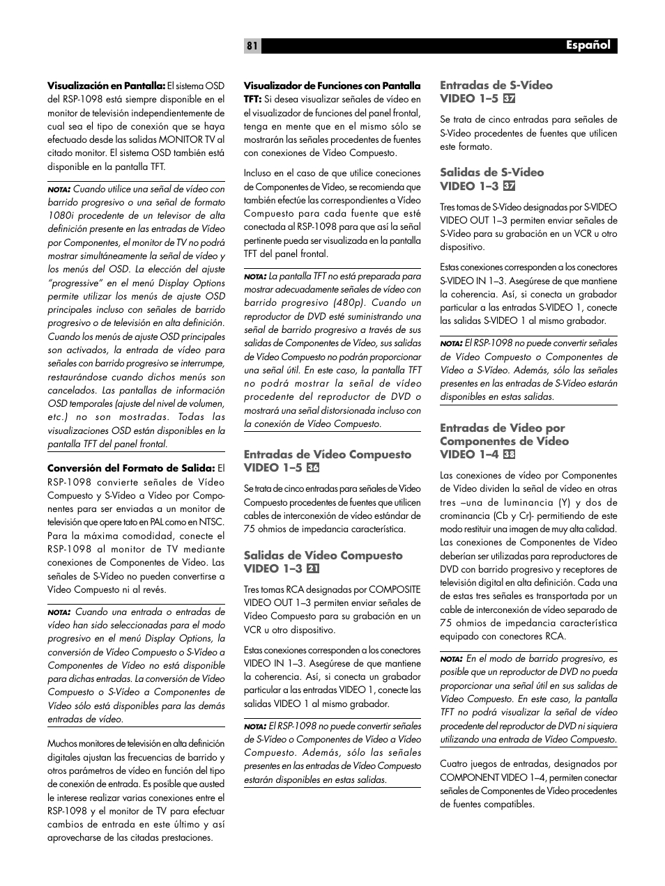 ROTEL RSP-1098 User Manual | Page 81 / 112