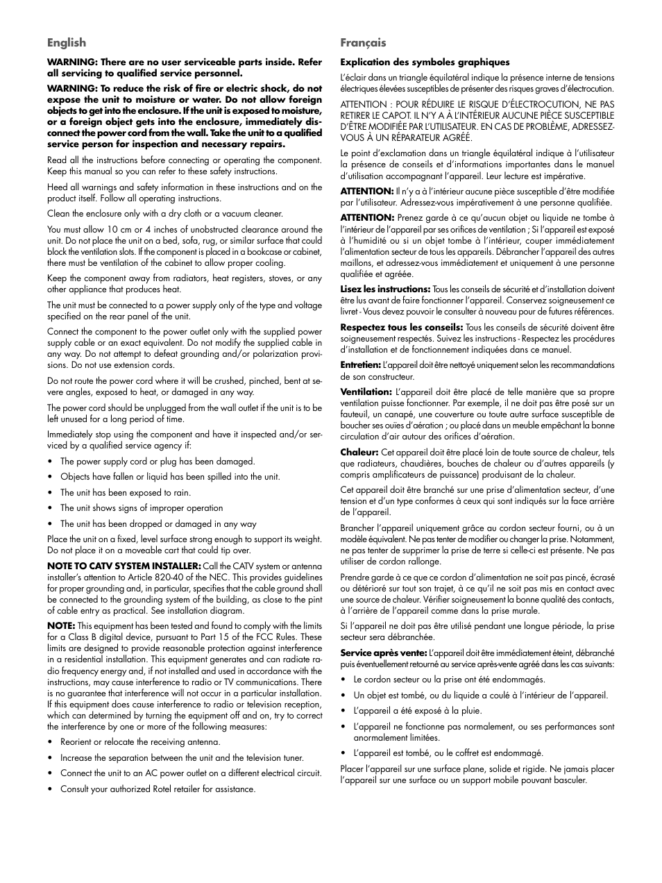 ROTEL RT1080 User Manual | Page 3 / 56
