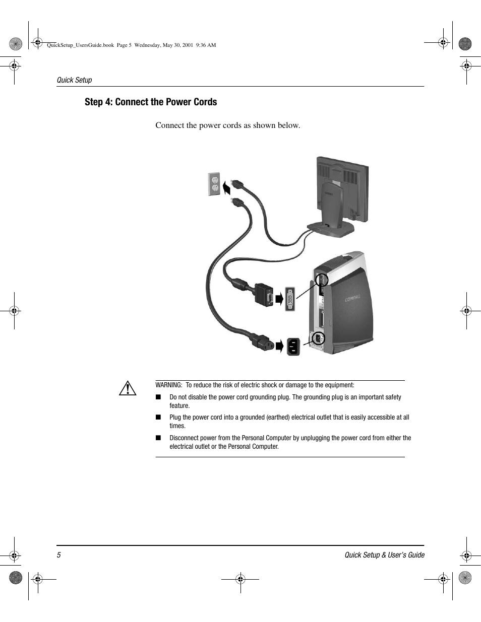 Step 4: connect the power cords | Compaq iPAQ User Manual | Page 11 / 73