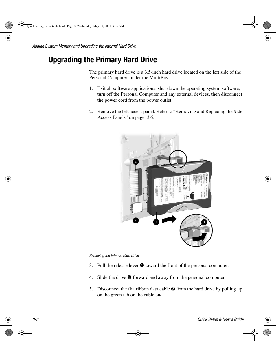 Upgrading the primary hard drive, Upgrading the primary hard drive -8 | Compaq iPAQ User Manual | Page 31 / 73