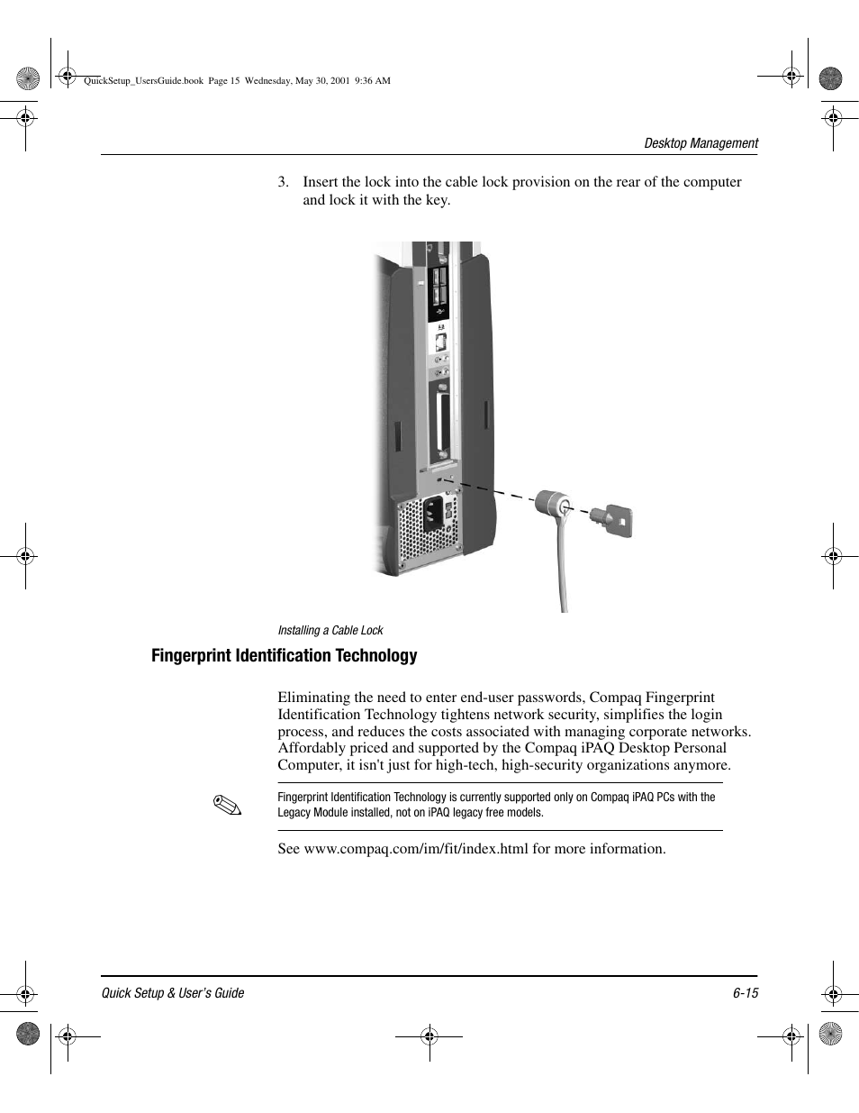 Fingerprint identification technology, Fingerprint identification technology -15 | Compaq iPAQ User Manual | Page 54 / 73