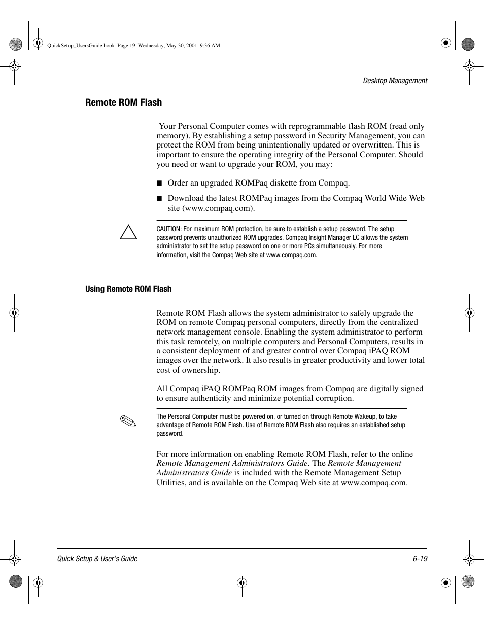 Remote rom flash, Using remote rom flash, Remote rom flash -19 | Using remote rom flash -19 | Compaq iPAQ User Manual | Page 58 / 73