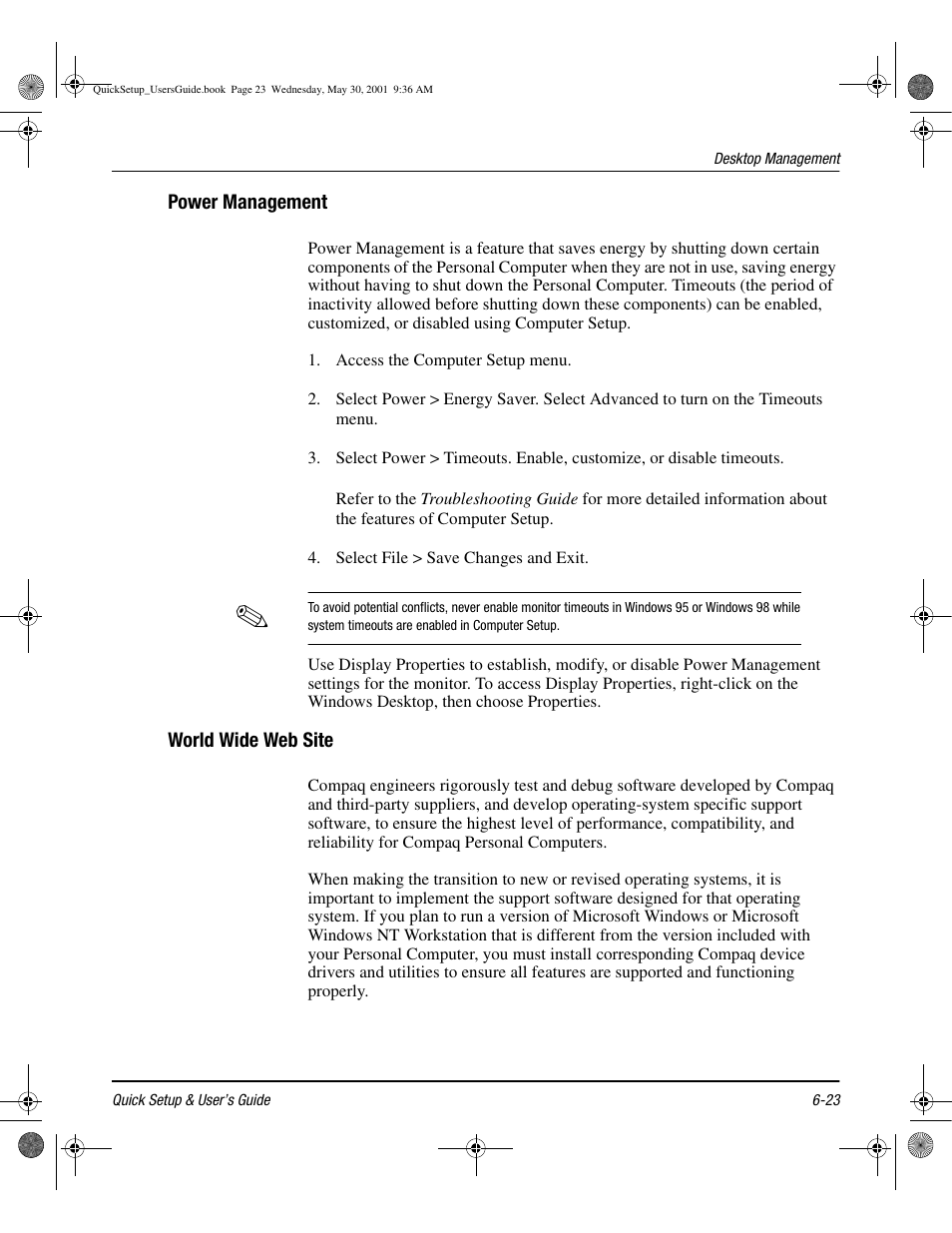 Power management, World wide web site, Power management -23 | World wide web site -23 | Compaq iPAQ User Manual | Page 62 / 73