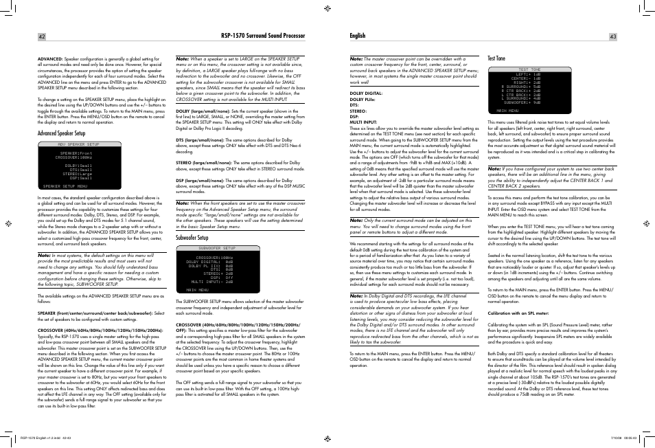 ROTEL RSP-1570 User Manual | Page 42 / 50