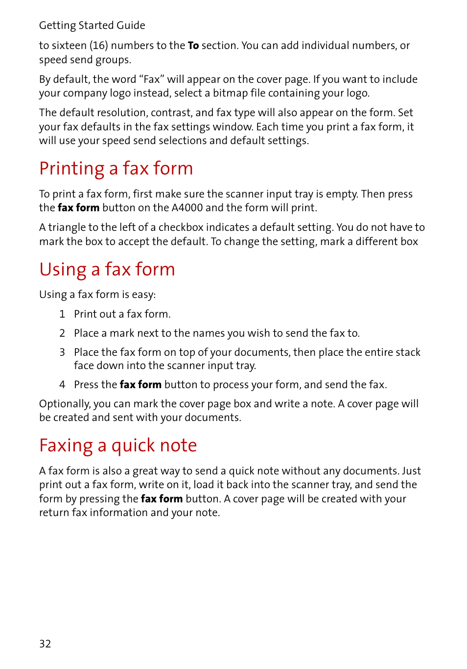 Printing a fax form, Using a fax form | Compaq A4000 User Manual | Page 34 / 44