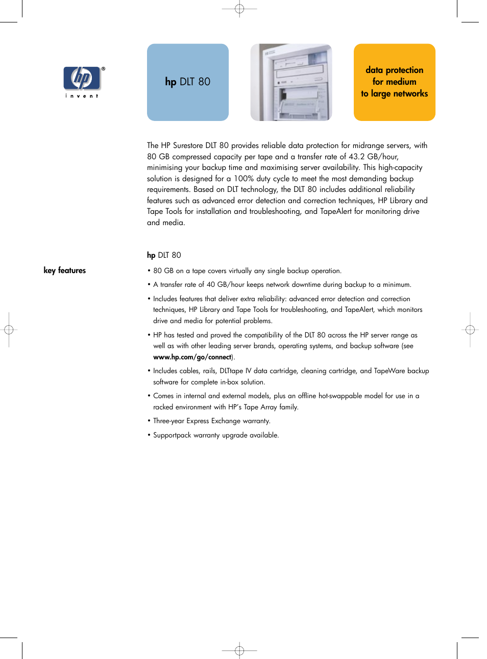 Compaq Surestore DLT 80 User Manual | 2 pages