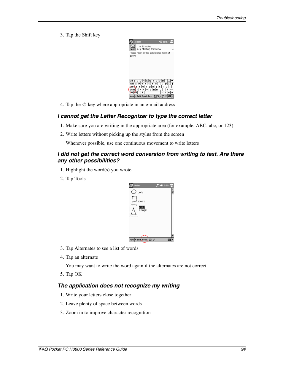 Compaq iPAQ H3800 User Manual | Page 94 / 116