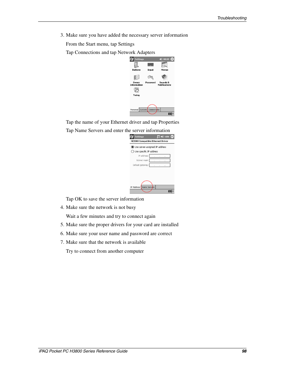 Compaq iPAQ H3800 User Manual | Page 98 / 116