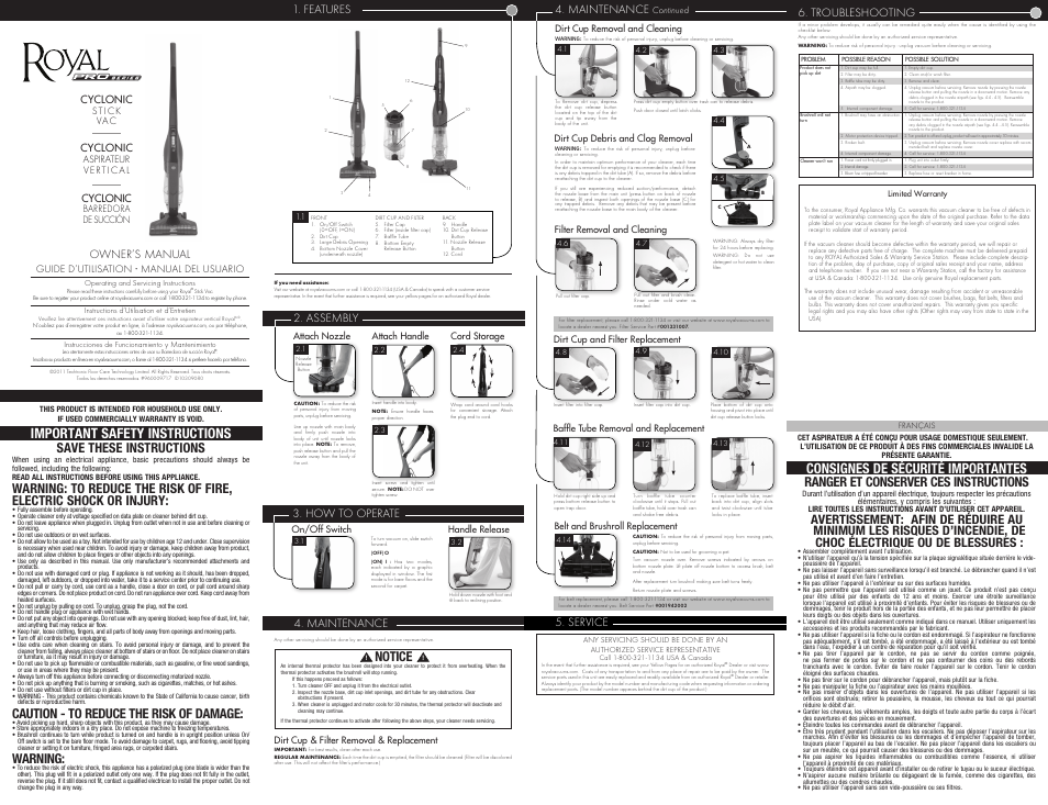 Royal Vacuums ER20000 User Manual | 2 pages