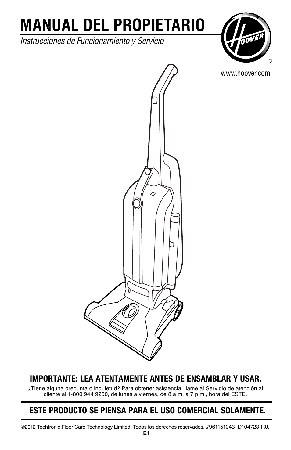 Manual del propietario | Royal Vacuums CH53005 User Manual | Page 15 / 42