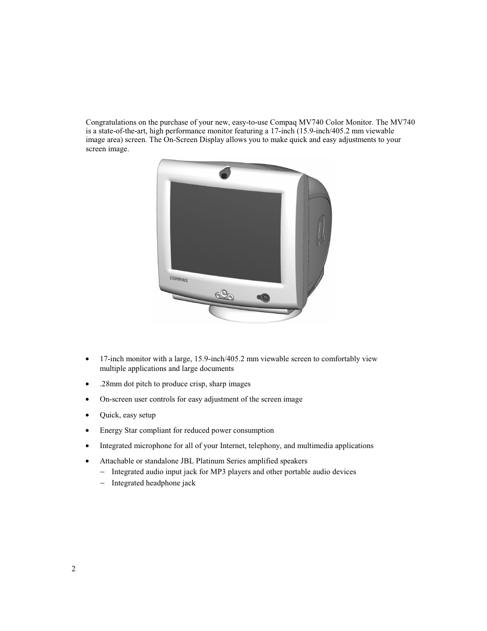 Ntroduction | Compaq MV 740 User Manual | Page 4 / 73