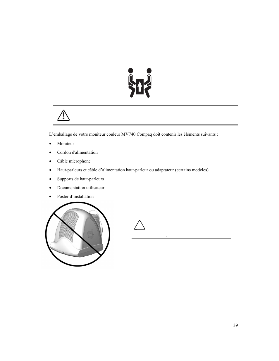 Émarrage | Compaq MV 740 User Manual | Page 41 / 73