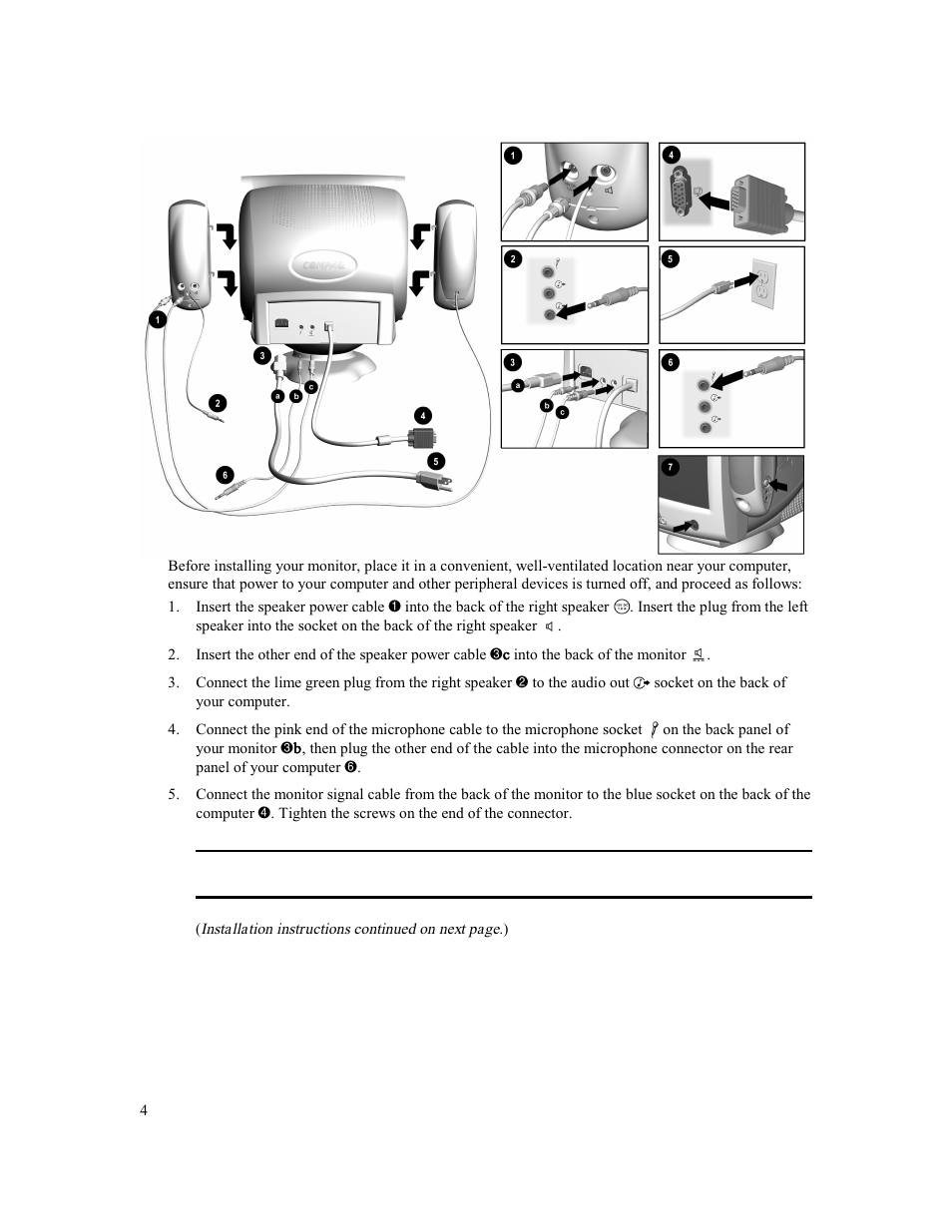 Installation | Compaq MV 740 User Manual | Page 6 / 73