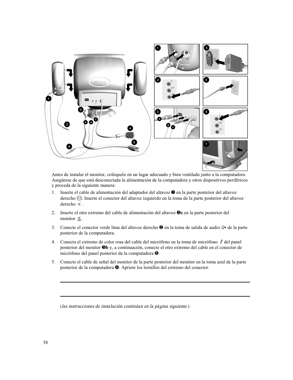 Instalación | Compaq MV 740 User Manual | Page 60 / 73