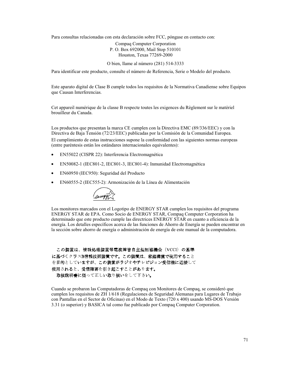 Compaq MV 740 User Manual | Page 73 / 73