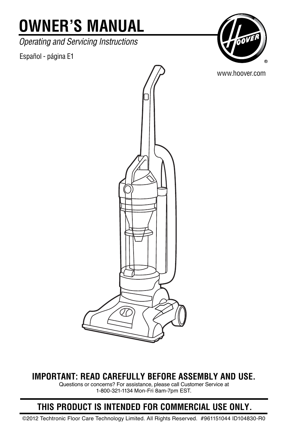 Royal Vacuums CH53010 User Manual | 43 pages