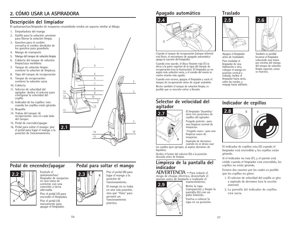 Advertencia | Royal Vacuums C3820 User Manual | Page 18 / 18