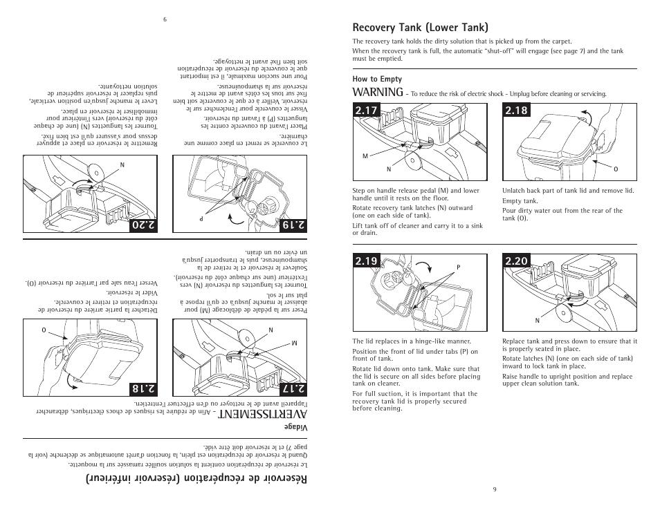 Warning, Ave rtis sem ent | Royal Vacuums C3820 User Manual | Page 9 / 18