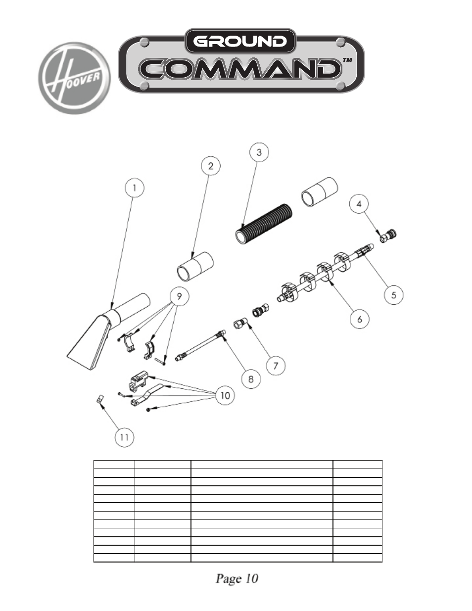 Hoses and hand tool | Royal Vacuums CH83000 User Manual | Page 10 / 11