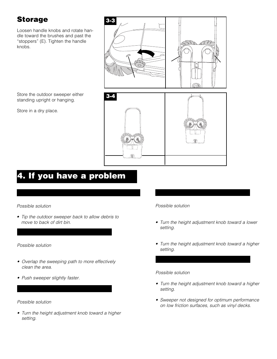 If you have a problem, Storage | Royal Vacuums L1405 User Manual | Page 7 / 16