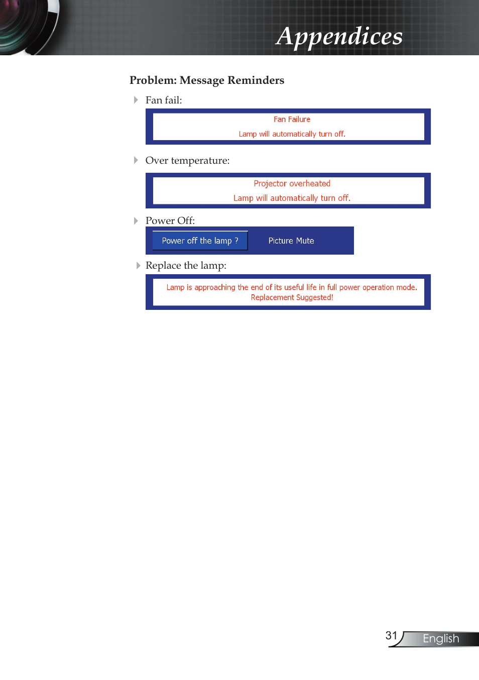 Appendices | Compaq EP7150 User Manual | Page 31 / 36