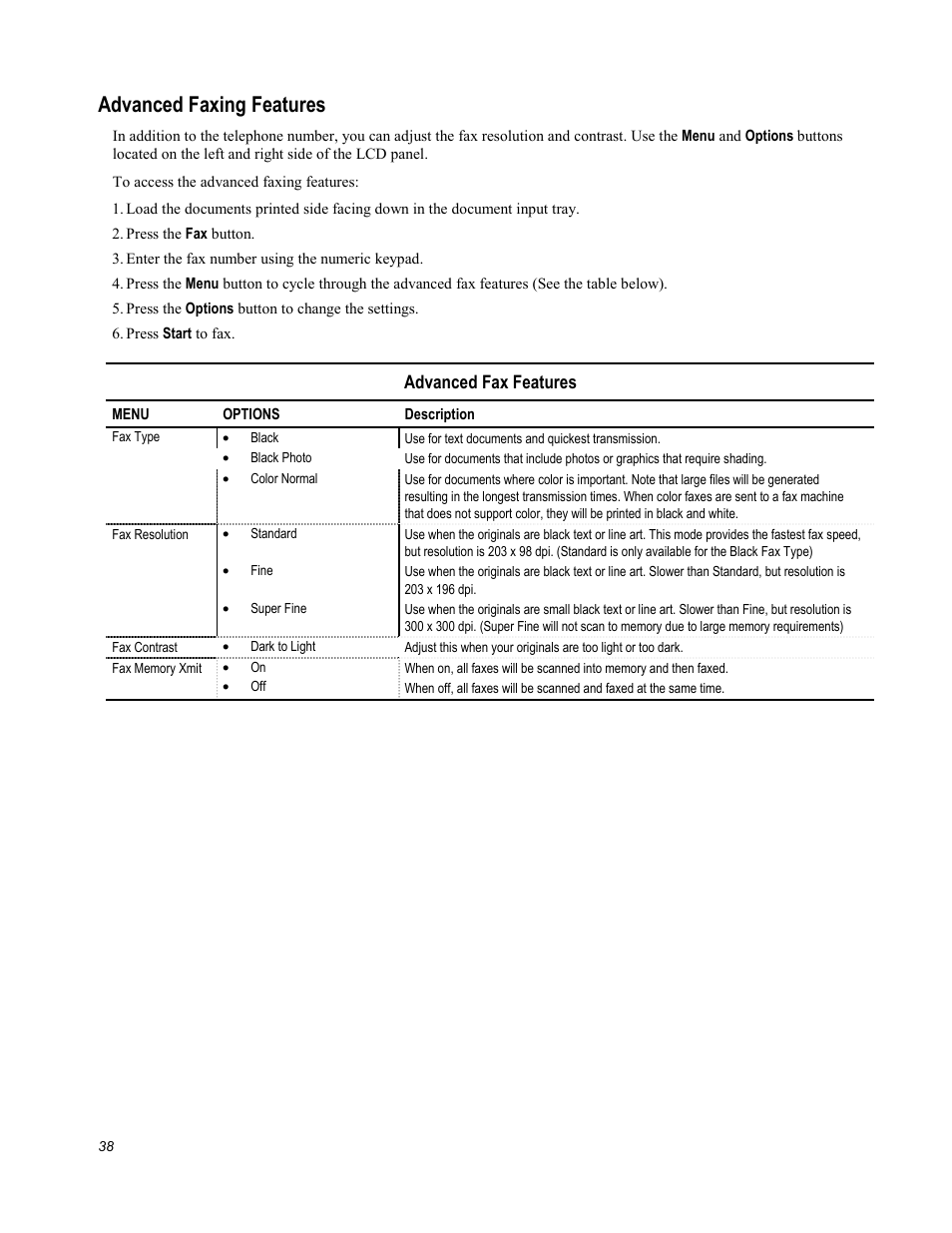 Advanced faxing features, Advanced fax features | Compaq Printer A1500 User Manual | Page 42 / 81