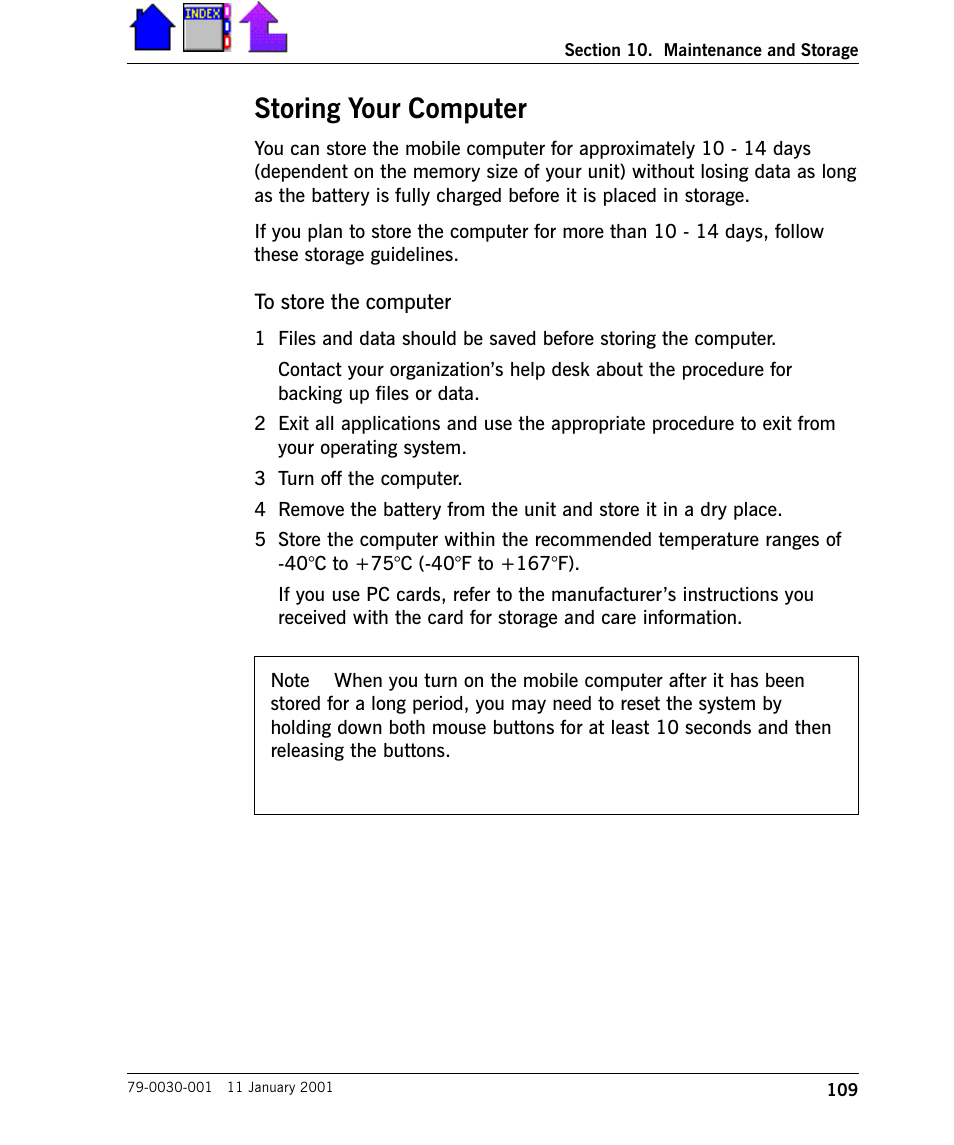 Storing your computer, Storing your computer 109 | Cingular X-C 6250 Pro (300) User Manual | Page 109 / 153