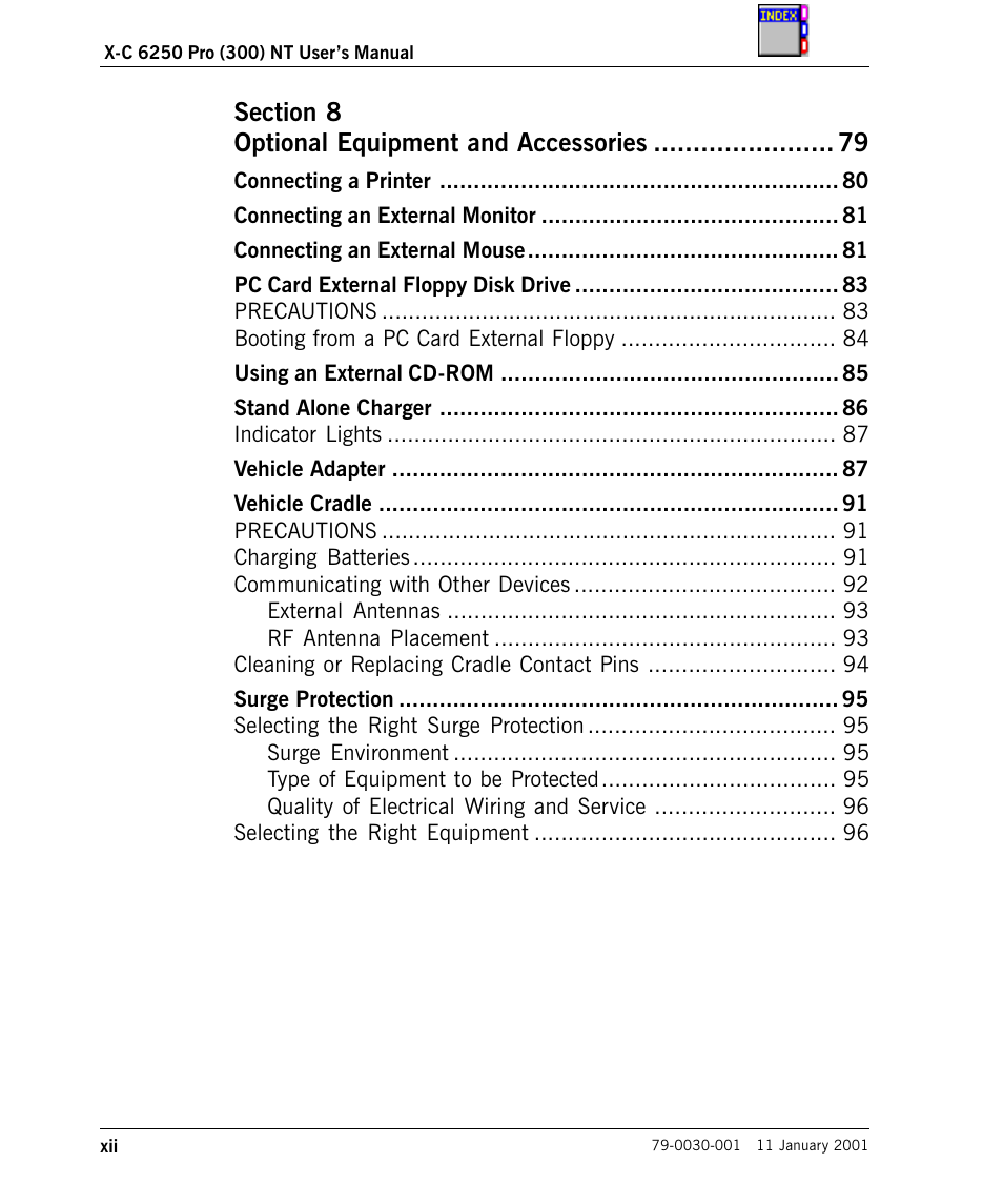 Cingular X-C 6250 Pro (300) User Manual | Page 12 / 153