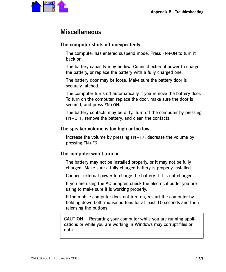 Miscellaneous, Miscellaneous 133 | Cingular X-C 6250 Pro (300) User Manual | Page 133 / 153