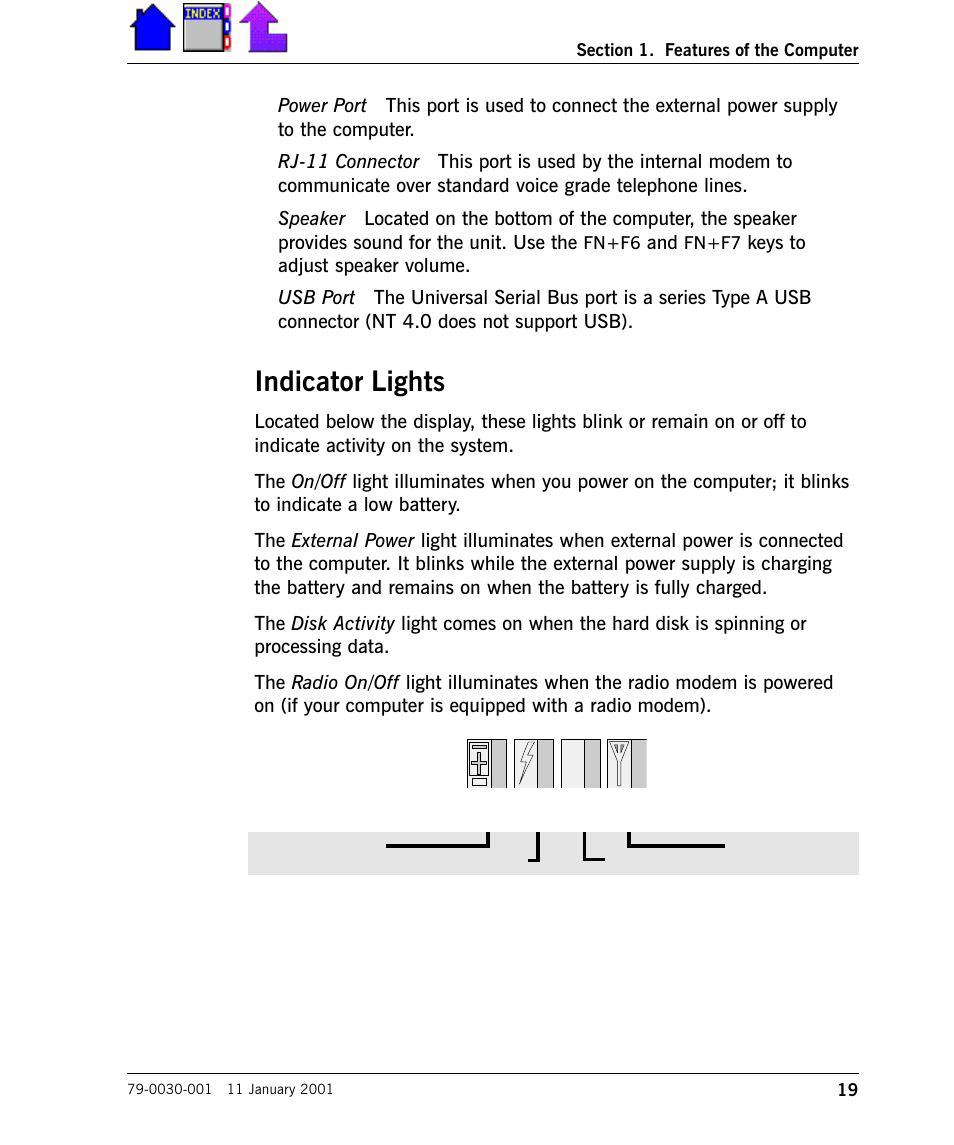 Indicator lights, Indicator lights 19 | Cingular X-C 6250 Pro (300) User Manual | Page 19 / 153