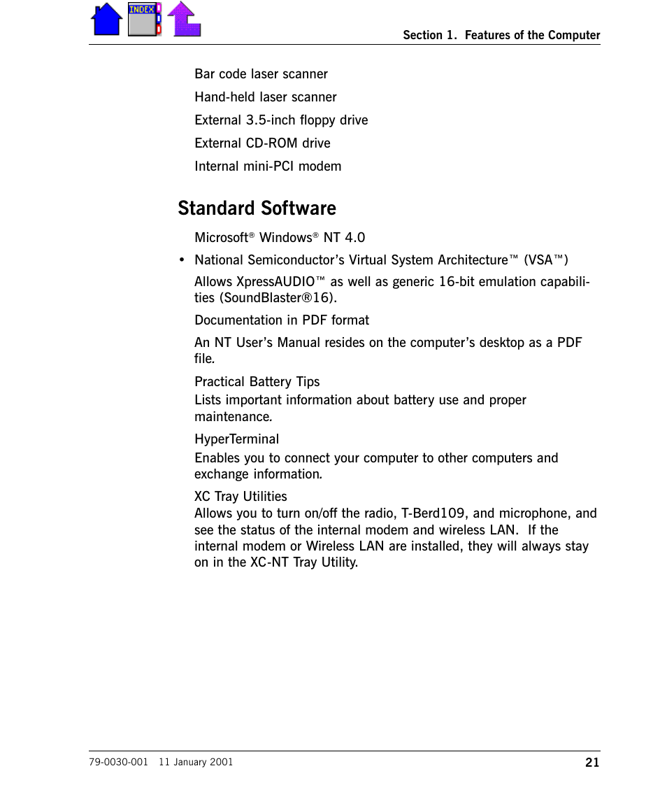 Standard software, Standard software 21 | Cingular X-C 6250 Pro (300) User Manual | Page 21 / 153