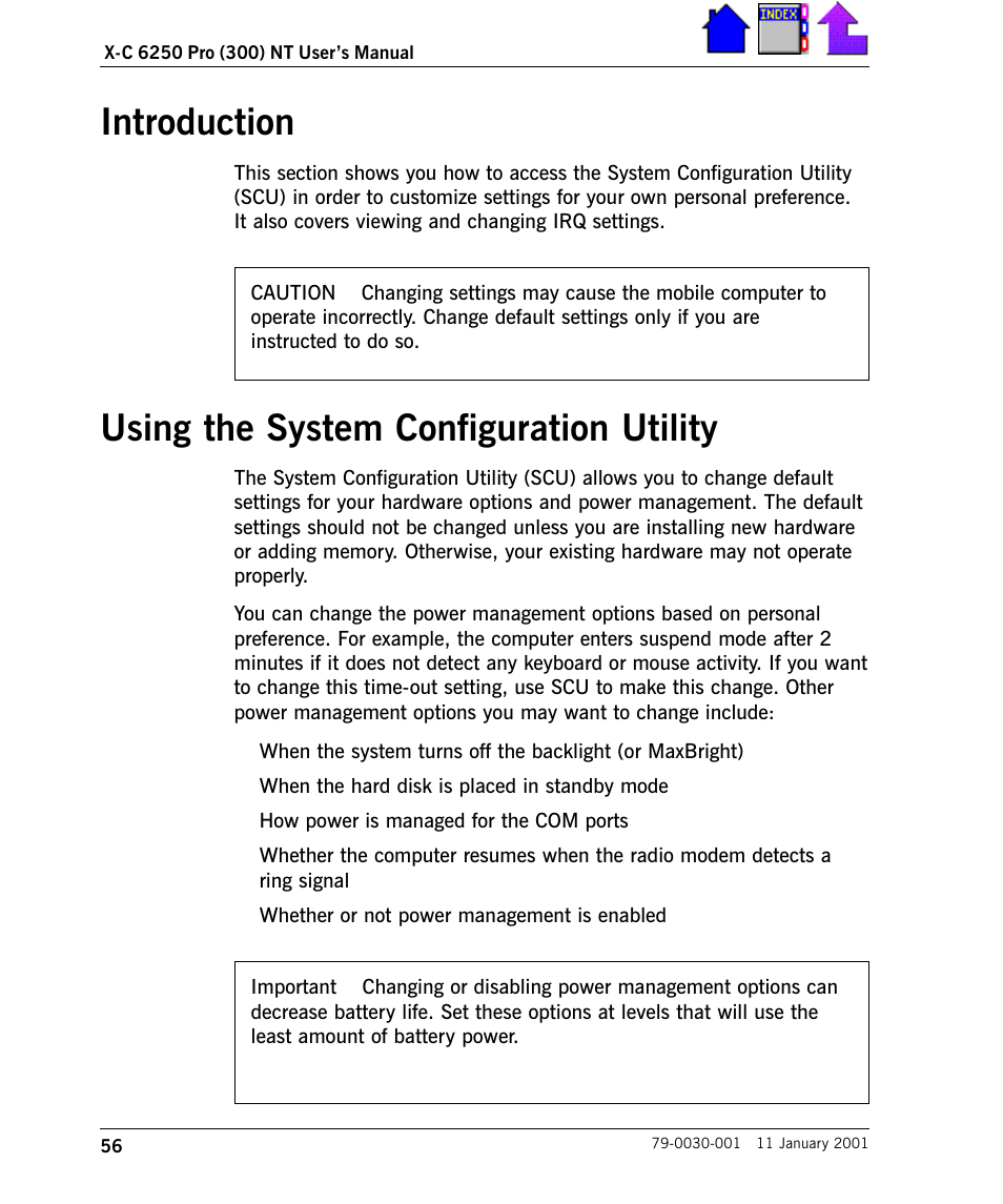 Introduction, Using the system configuration utility | Cingular X-C 6250 Pro (300) User Manual | Page 56 / 153