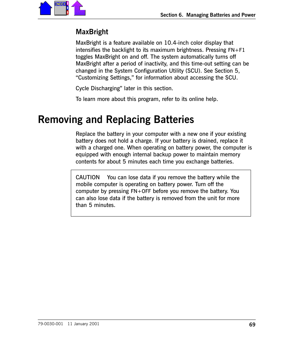 Maxbright, Removing and replacing batteries, Removing and replacing batteries 69 | Cingular X-C 6250 Pro (300) User Manual | Page 69 / 153