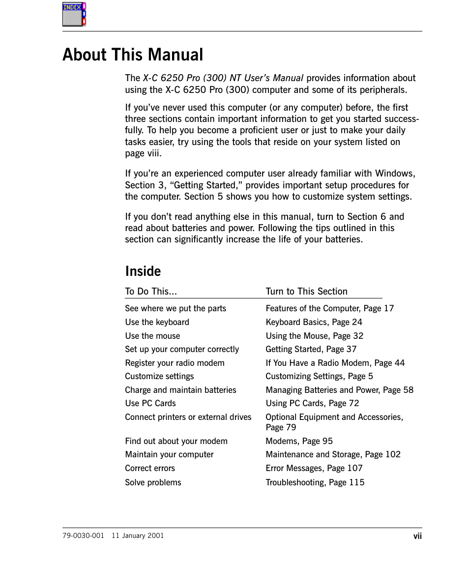 About this manual, Inside | Cingular X-C 6250 Pro (300) User Manual | Page 7 / 153