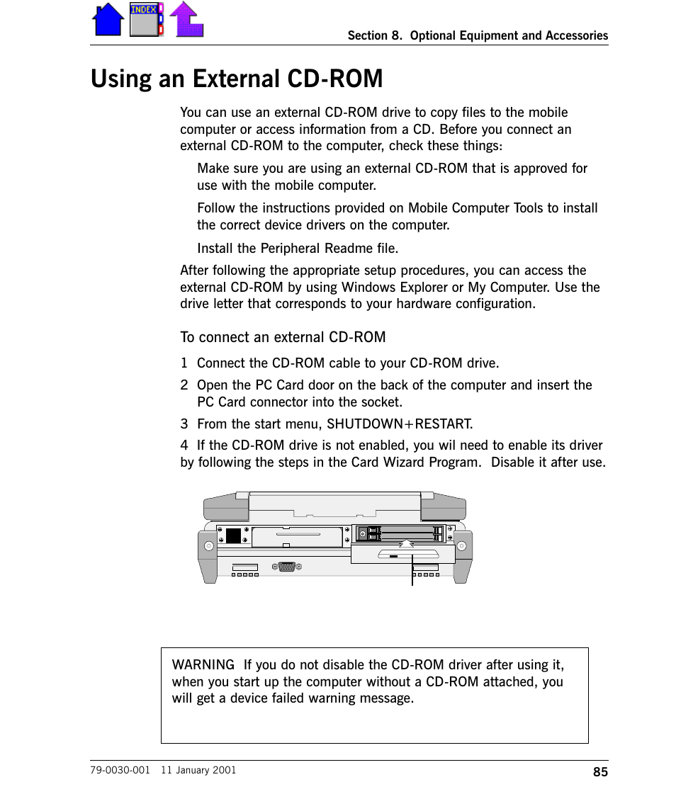 Using an external cd-rom, Using an external cd-rom 85 | Cingular X-C 6250 Pro (300) User Manual | Page 85 / 153