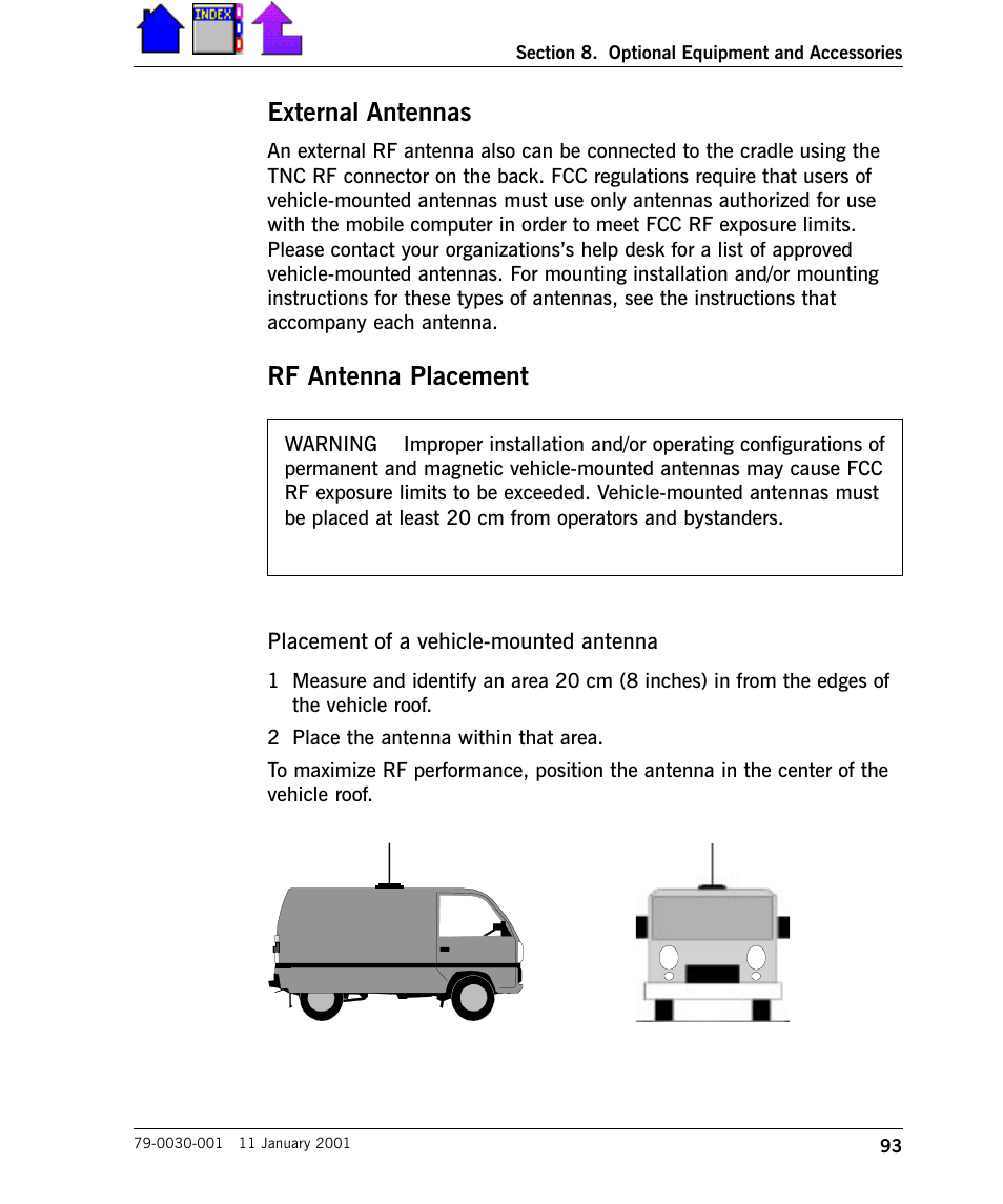 External antennas, Rf antenna placement | Cingular X-C 6250 Pro (300) User Manual | Page 93 / 153