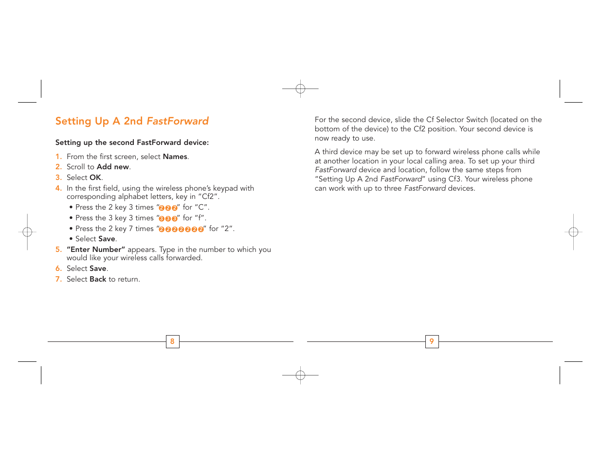 Setting up a 2nd fastforward | Cingular G4010 User Manual | Page 6 / 11