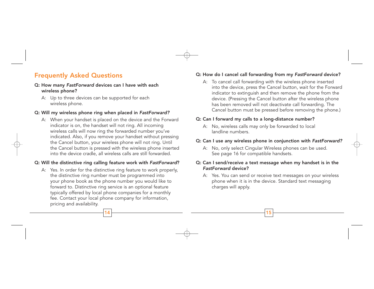 Frequently asked questions | Cingular G4010 User Manual | Page 9 / 11