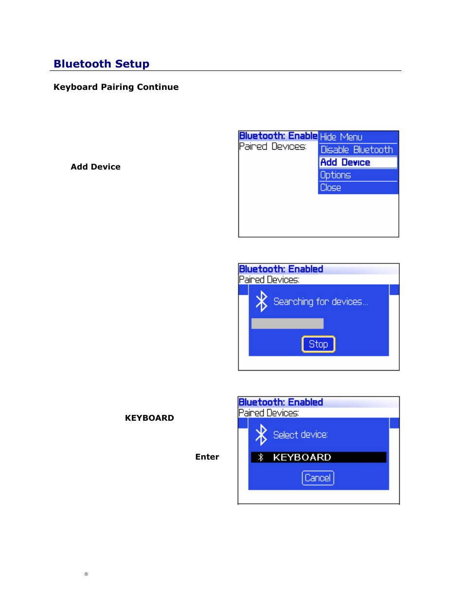 Bluetooth setup | Cingular Amzer Smart Keyboard User Manual | Page 16 / 37
