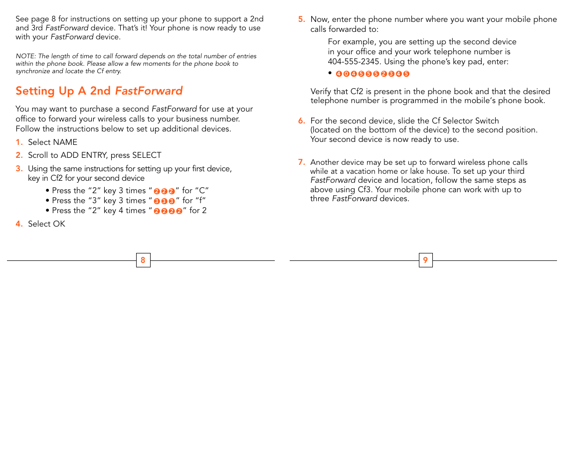 Setting up a 2nd fastforward | Cingular 6340 User Manual | Page 6 / 11