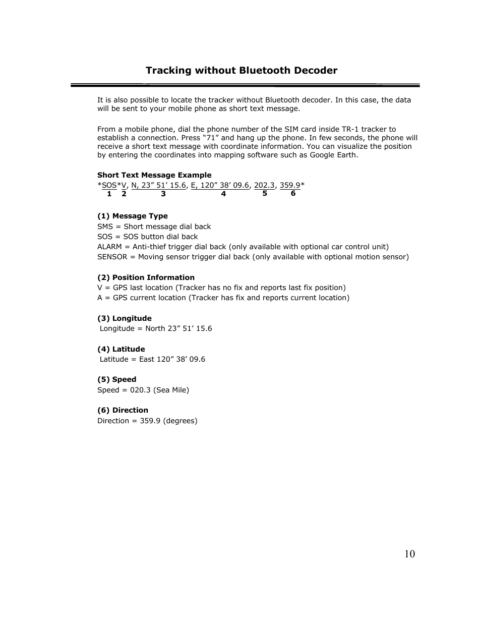 Tracking without bluetooth decoder | Cingular TR-1 User Manual | Page 10 / 16