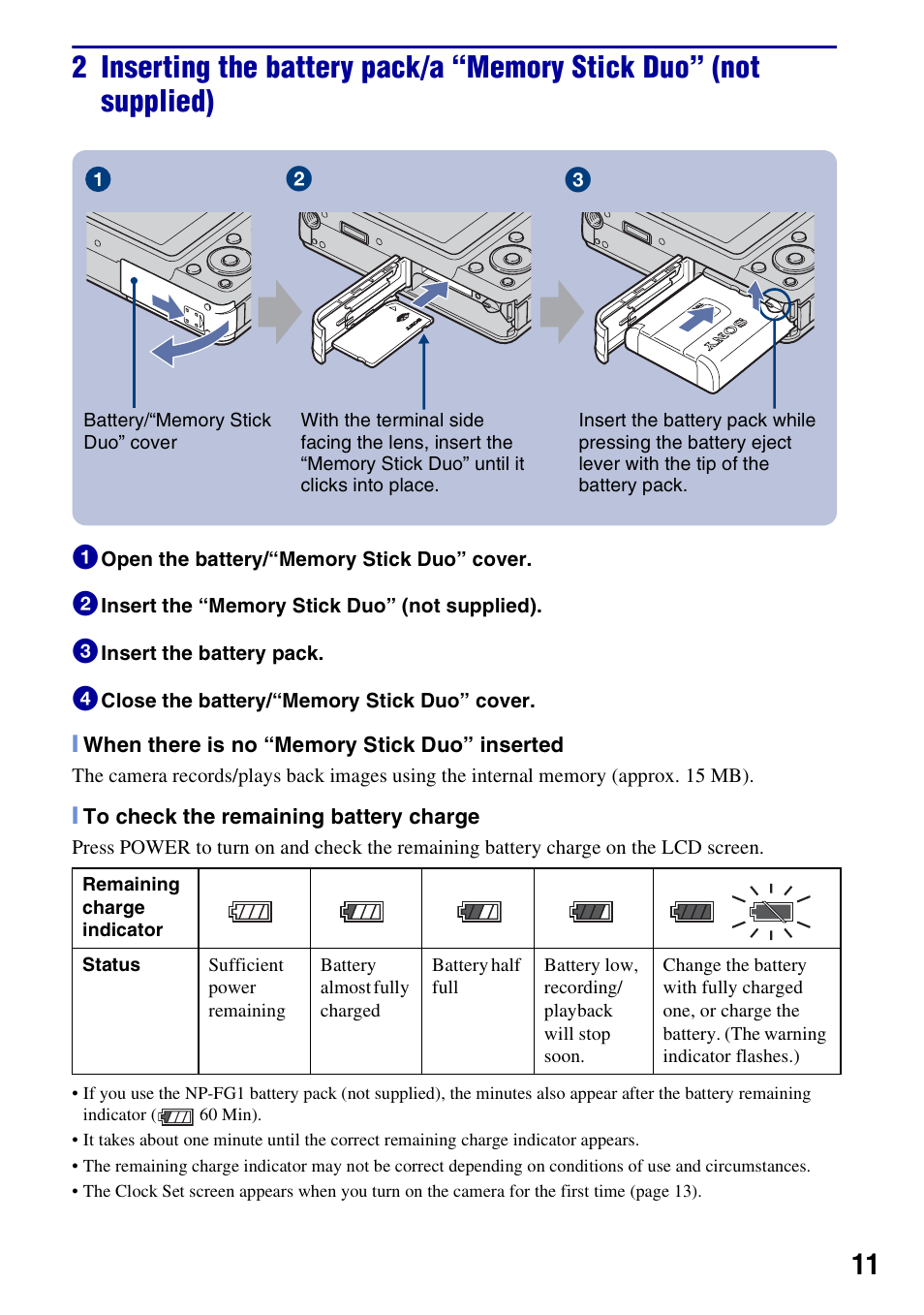Sony DSC-W300 User Manual | Page 11 / 40