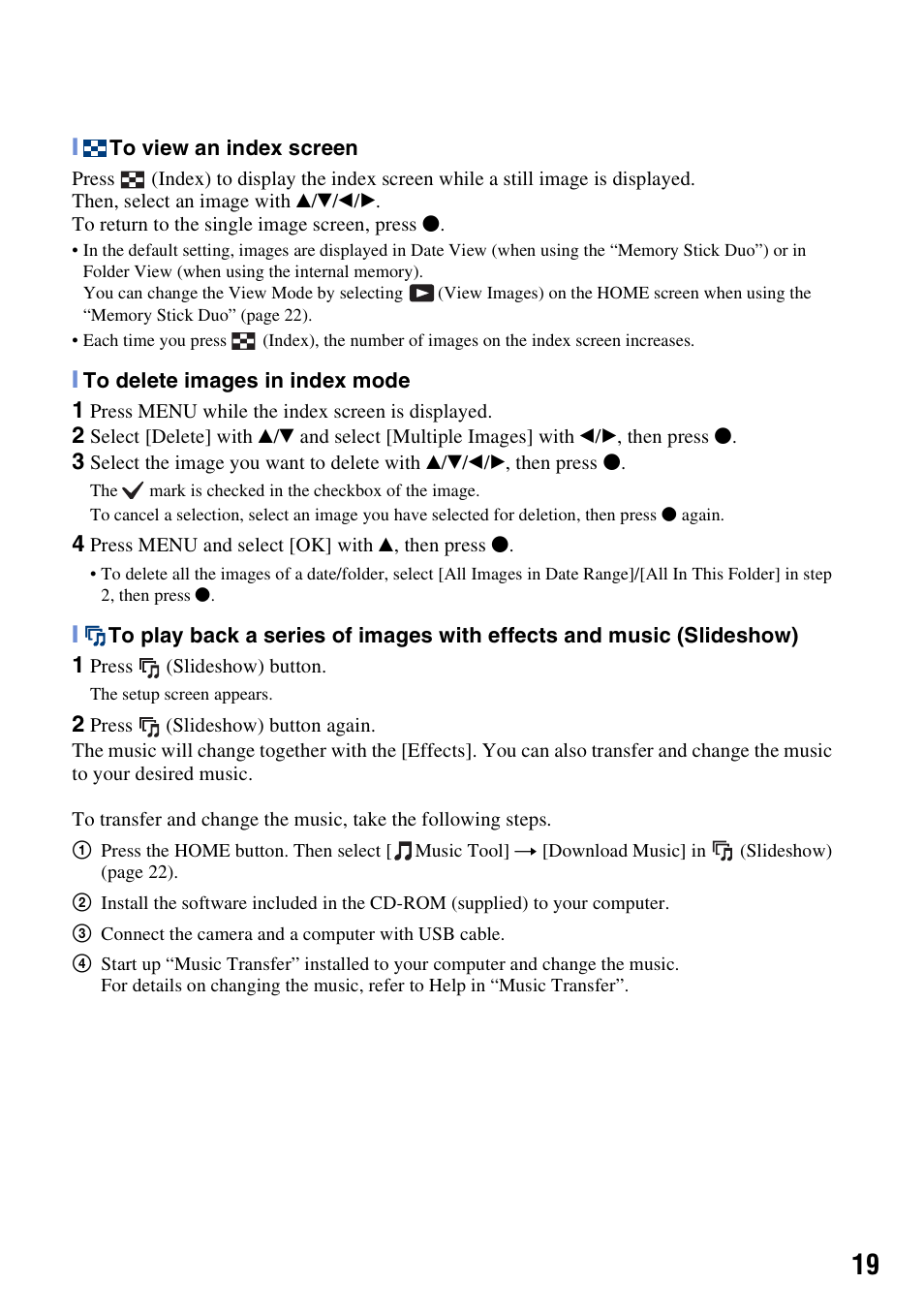Sony DSC-W300 User Manual | Page 19 / 40